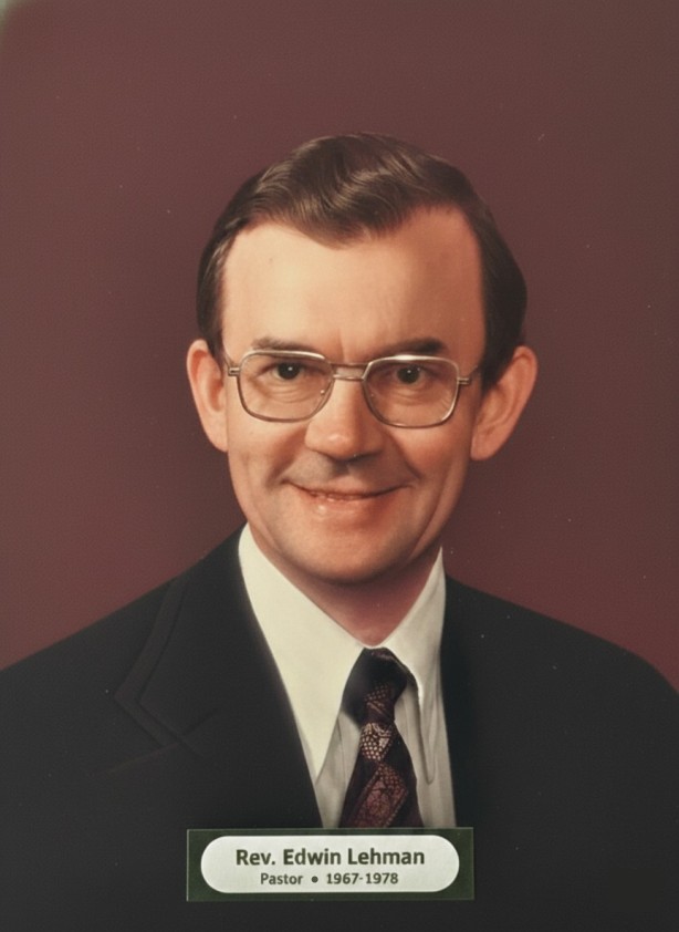 Historic portrait of Rev. Edwin Lehman, who was installed as pastor of Trinity Lutheran Church in Richmond, BC. Pastor Lehman would eventually serve as the District President of the ABC District and then the first President of Lutheran Church-Canada.